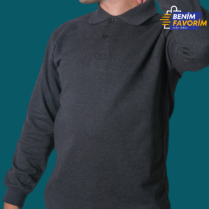 Polo Yaka İki İplik Sweatshirt